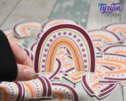 Autumn Rainbow Vinyl Sticker | high quality weather proof vinyl | 3 x 2.5" | Autumn Shades Rainbow sticker