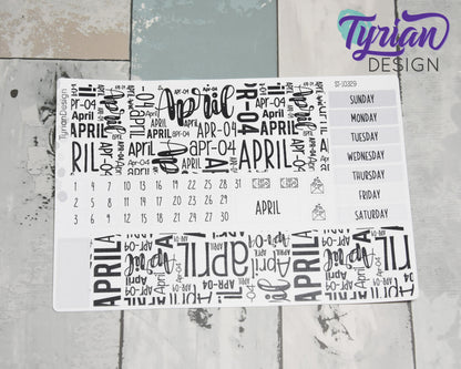 April Monthly Kit | Hobonichi Cousin | 47 Stickers