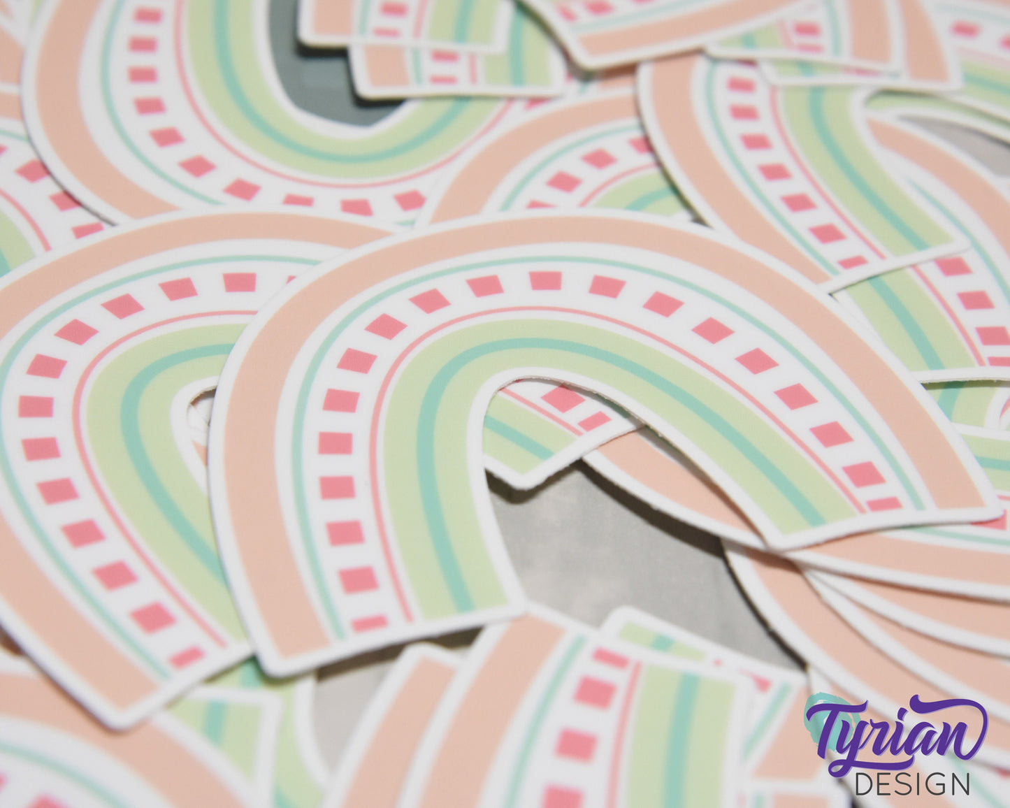 Pastel Rainbow Vinyl Sticker | high quality weather proof vinyl | 3 x 2.5" | Pastel Watermelon Rainbow sticker