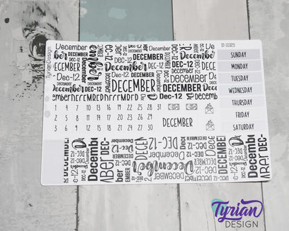 December Monthly Kit | Hobonichi Cousin | 47 Stickers
