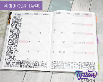 December Monthly Kit | Hobonichi Cousin | 47 Stickers