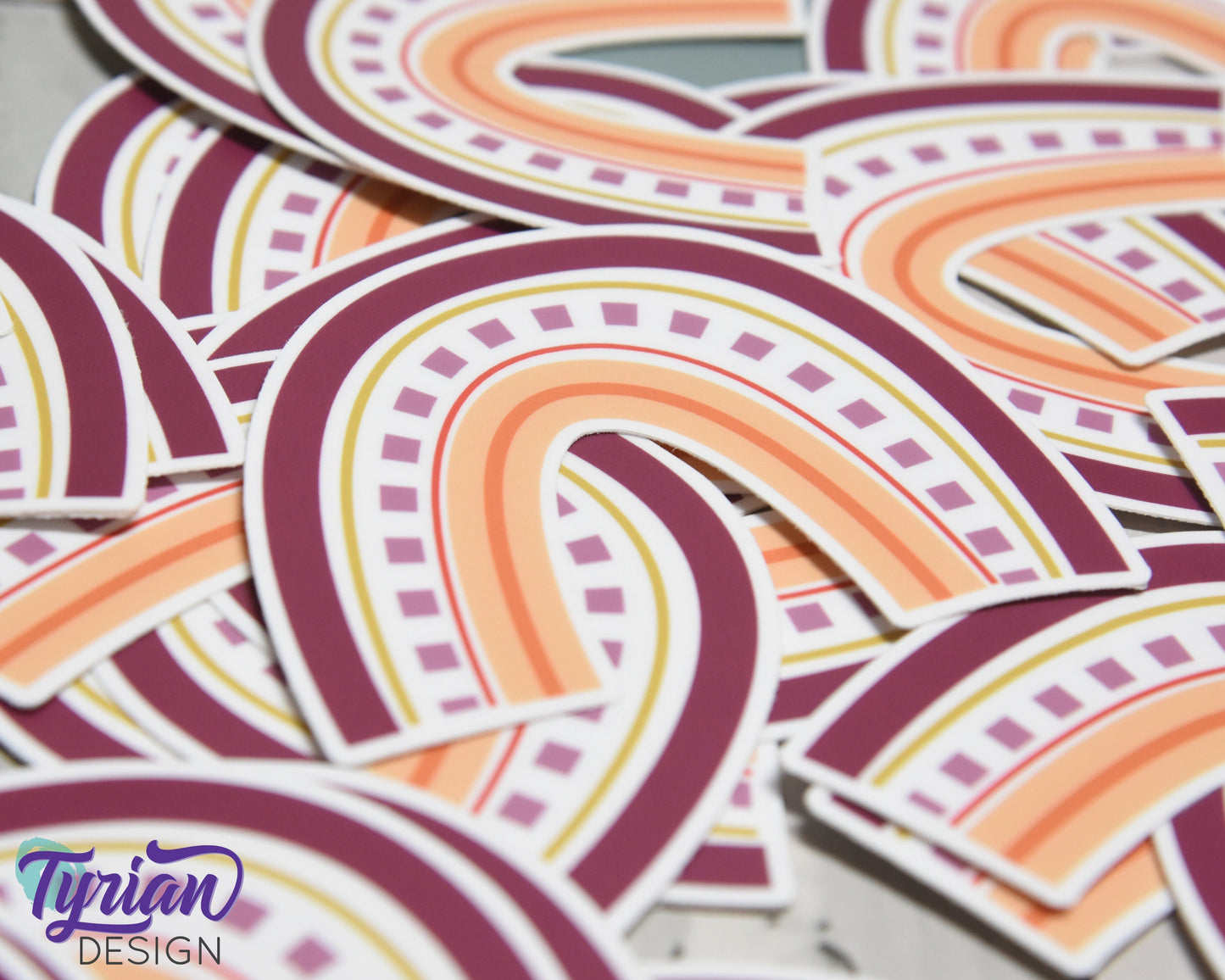 Autumn Rainbow Vinyl Sticker | high quality weather proof vinyl | 3 x 2.5" | Autumn Shades Rainbow sticker