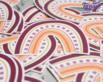 Autumn Rainbow Vinyl Sticker | high quality weather proof vinyl | 3 x 2.5" | Autumn Shades Rainbow sticker