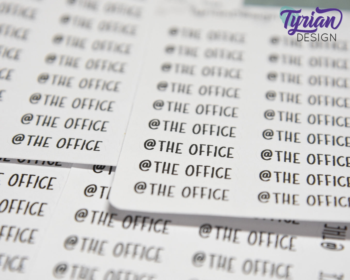 At the Office Stickers |  1" x .35" each | 24 Stickers | Charley Font