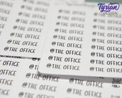At the Office Stickers |  1" x .35" each | 24 Stickers | Charley Font