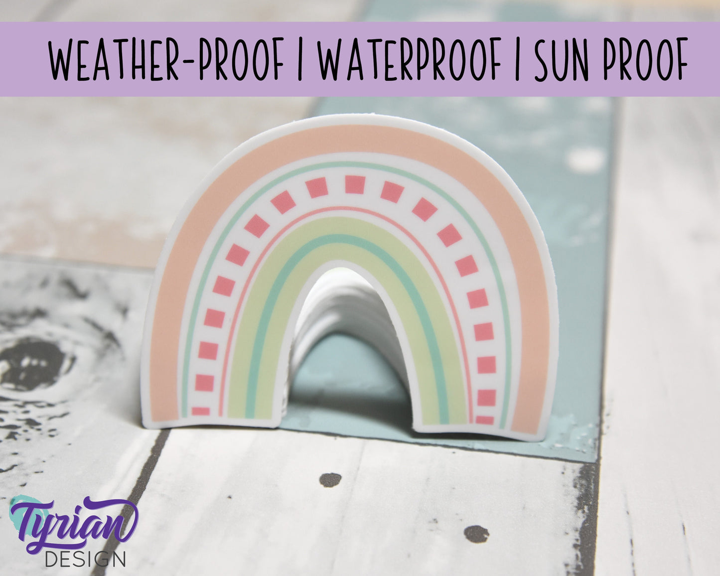 Pastel Rainbow Vinyl Sticker | high quality weather proof vinyl | 3 x 2.5" | Pastel Watermelon Rainbow sticker