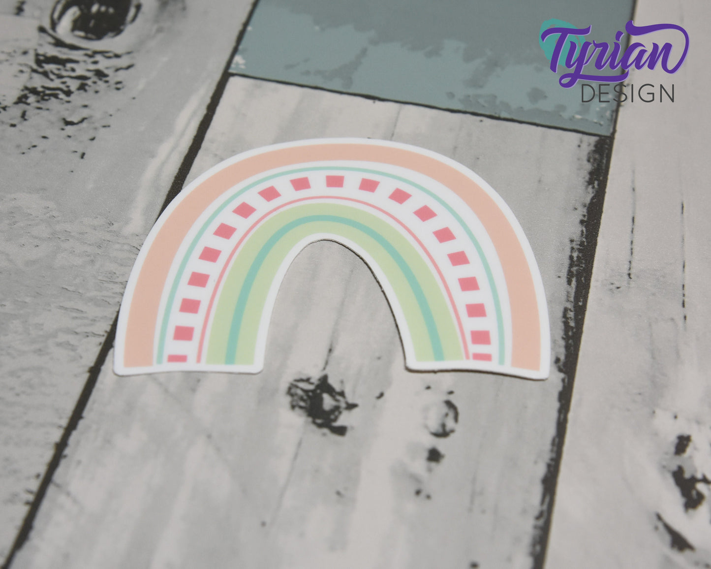 Pastel Rainbow Vinyl Sticker | high quality weather proof vinyl | 3 x 2.5" | Pastel Watermelon Rainbow sticker