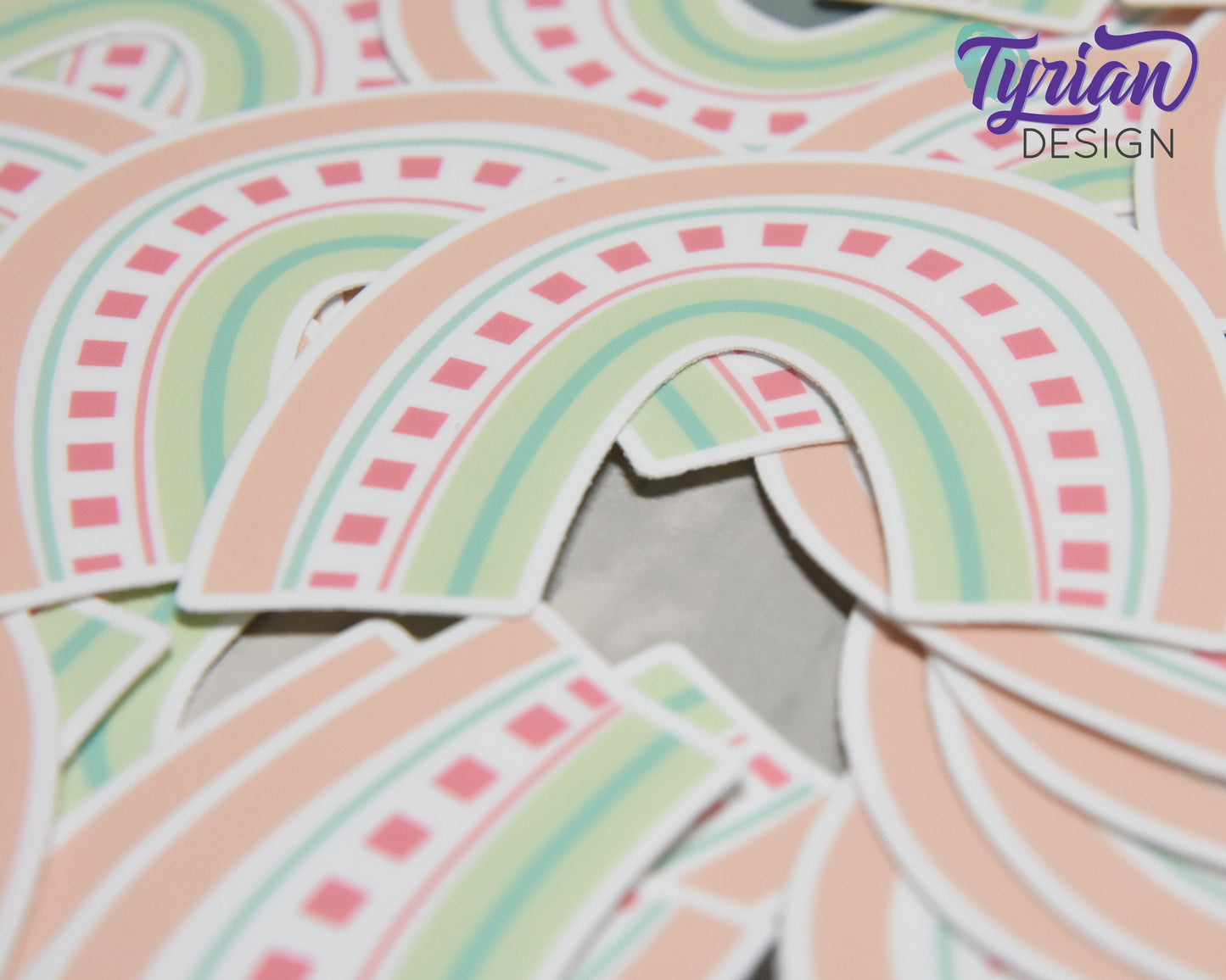 Pastel Rainbow Vinyl Sticker | high quality weather proof vinyl | 3 x 2.5" | Pastel Watermelon Rainbow sticker