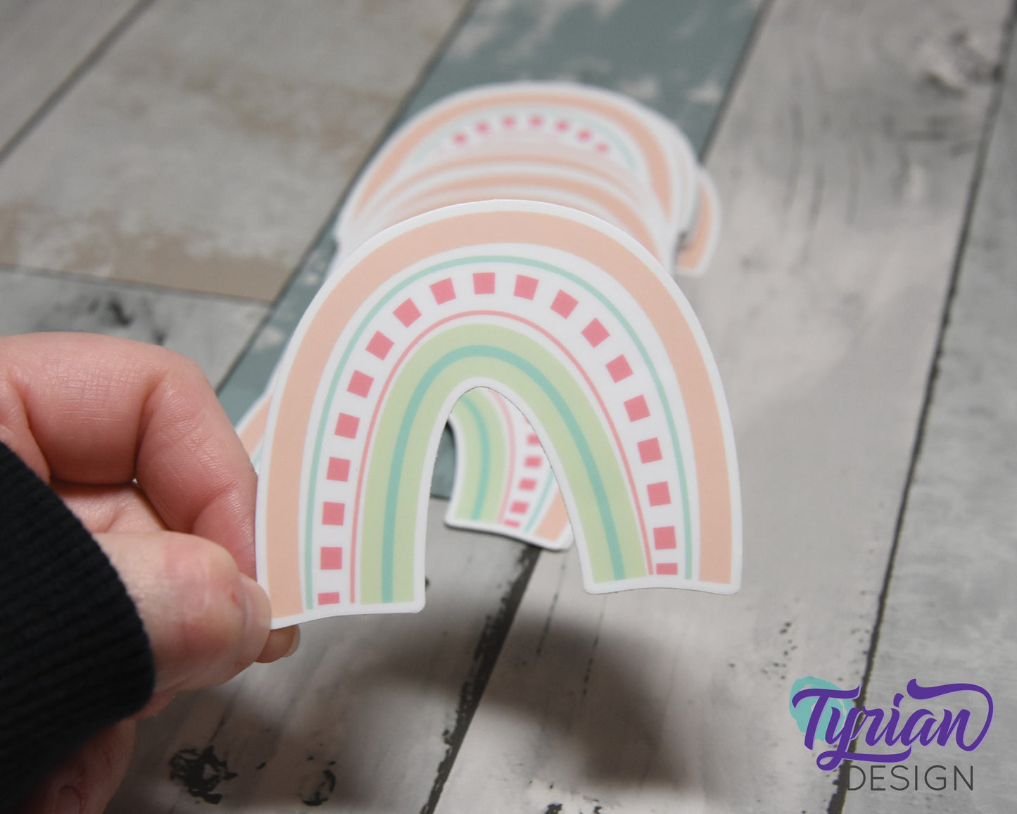 Pastel Rainbow Vinyl Sticker | high quality weather proof vinyl | 3 x 2.5" | Pastel Watermelon Rainbow sticker