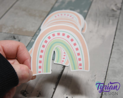 Pastel Rainbow Vinyl Sticker | high quality weather proof vinyl | 3 x 2.5" | Pastel Watermelon Rainbow sticker