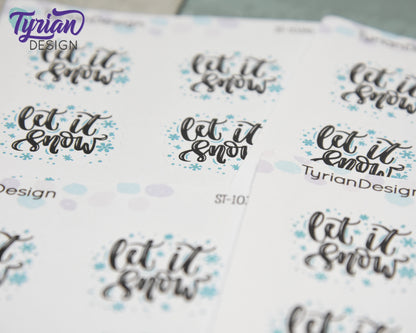 Let it Snow Stickers | 6 stickers | 1.25 x 1.2 inches each