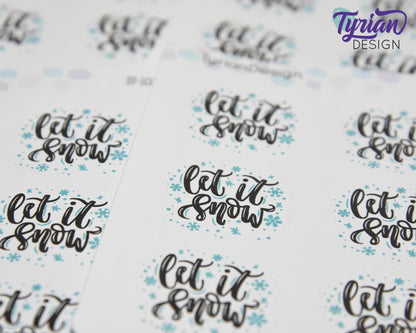 Let it Snow Stickers | 6 stickers | 1.25 x 1.2 inches each