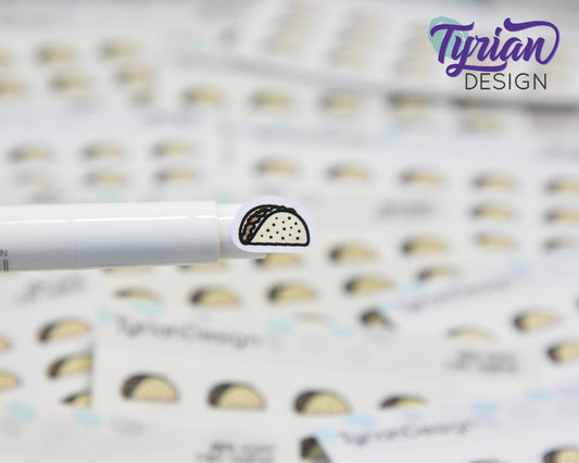 Mini Taco Stickers | Mini Sheet of Tacos| Taco Tuesday | 15 Stickers | .54 x .37" each | 3.375" x 2.125" Mini Sheet | White or Clear Matte
