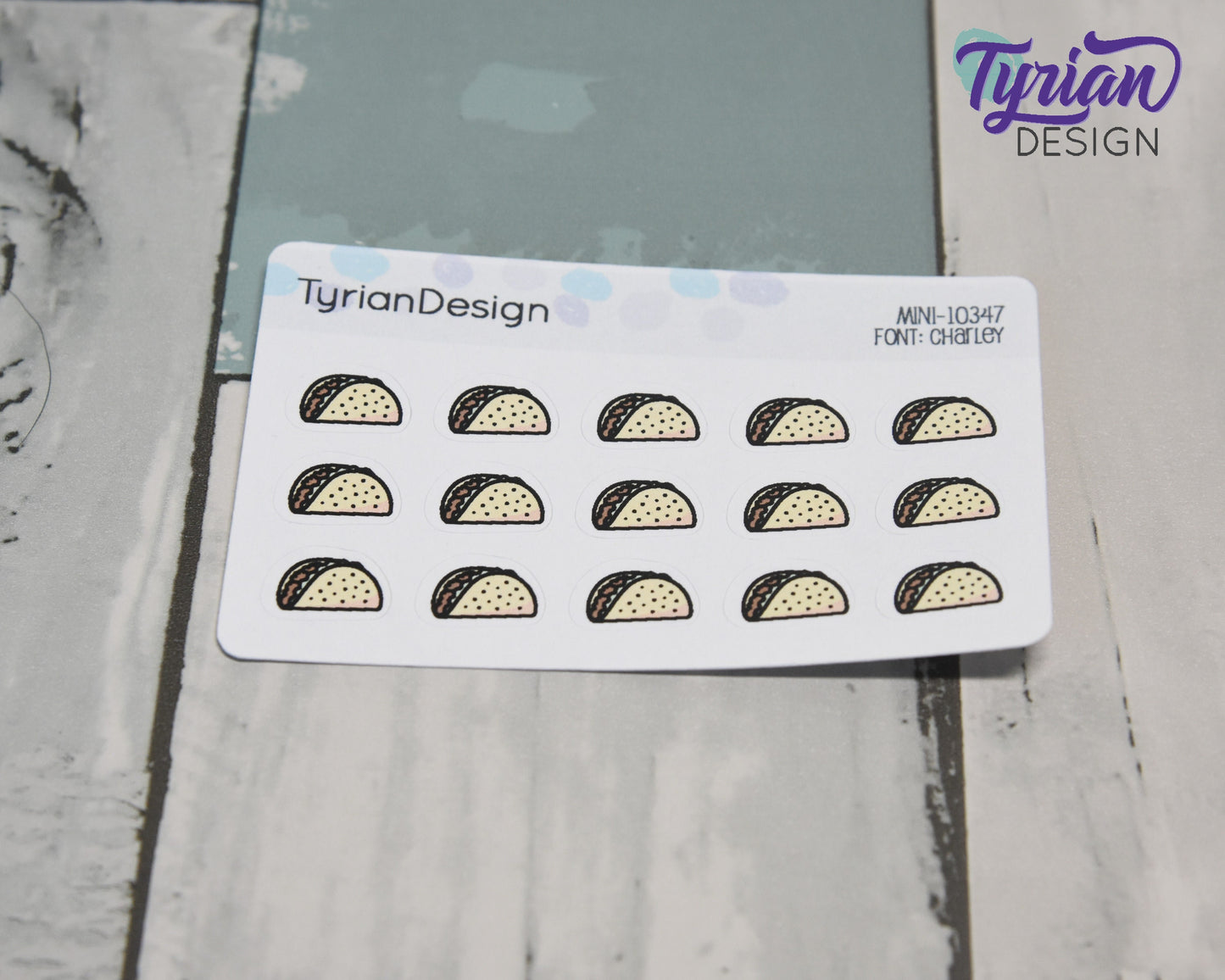 Mini Taco Stickers | Mini Sheet of Tacos| Taco Tuesday | 15 Stickers | .54 x .37" each | 3.375" x 2.125" Mini Sheet | White or Clear Matte