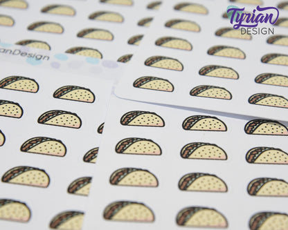 Taco Stickers | 24 stickers | .7 x .5 inches each