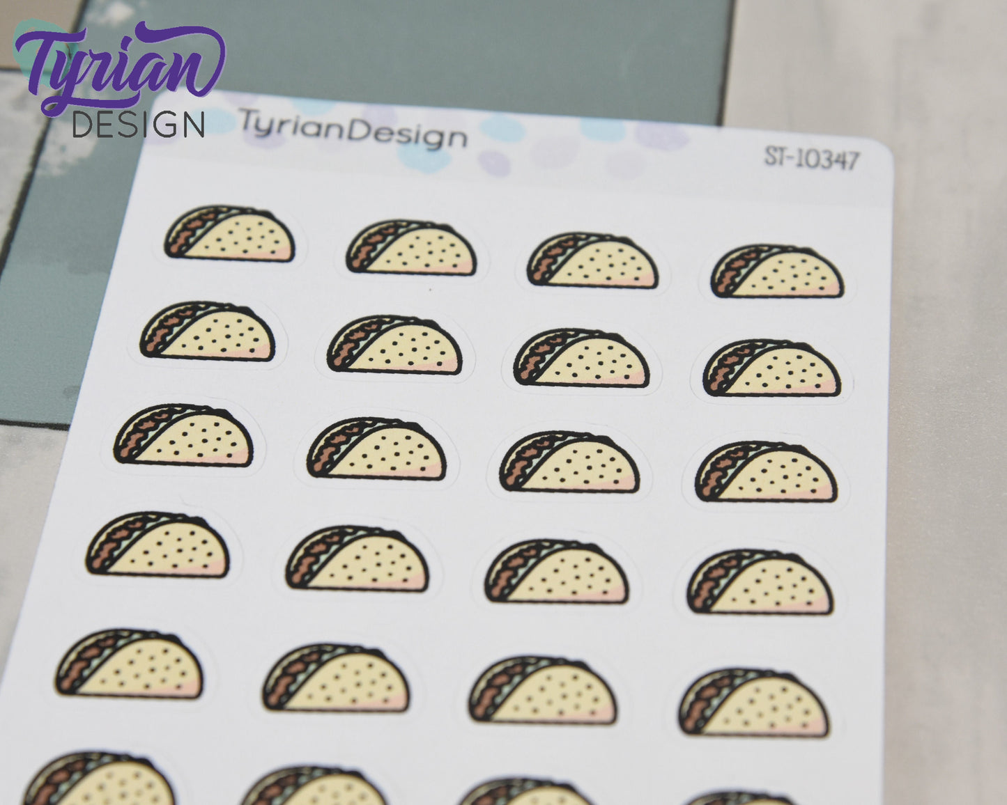 Taco Stickers | 24 stickers | .7 x .5 inches each