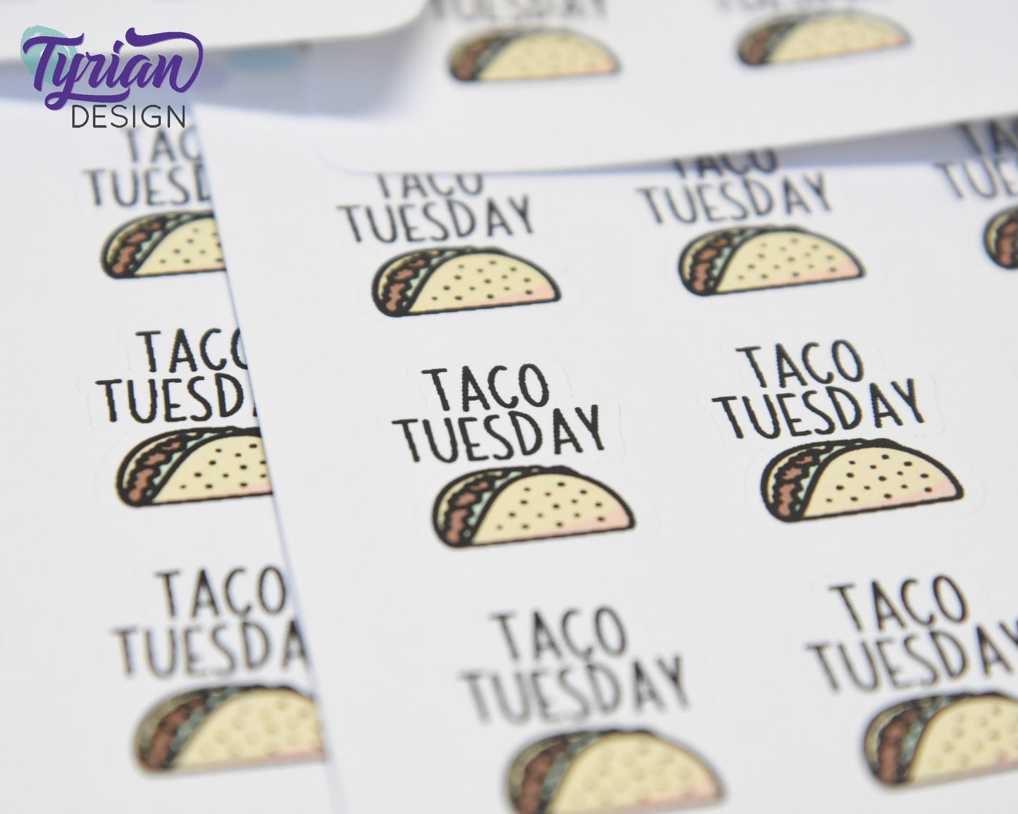 Taco Tuesday Stickers | 9 stickers | .75 x 1 inches each.