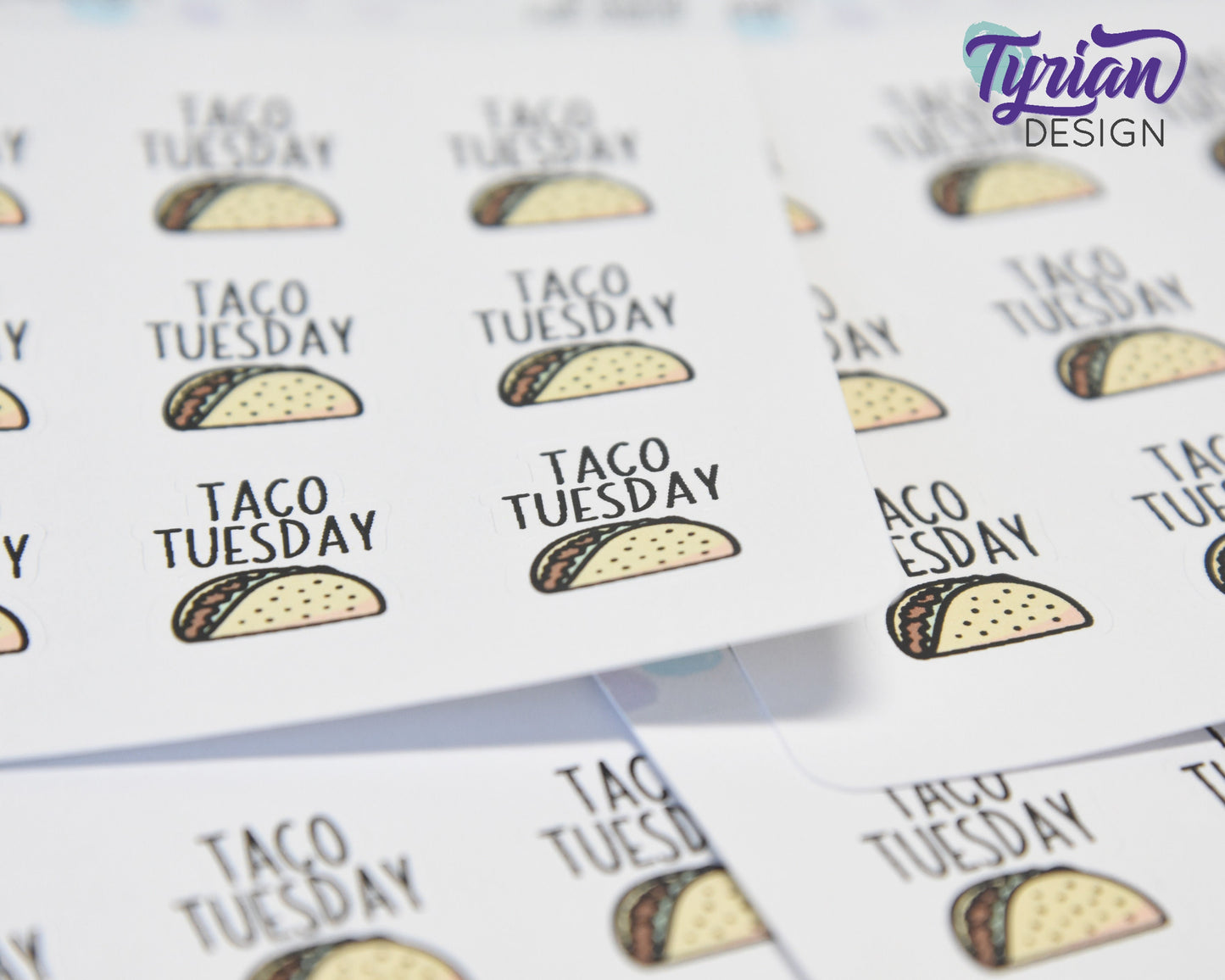 Taco Tuesday Stickers | 9 stickers | .75 x 1 inches each.