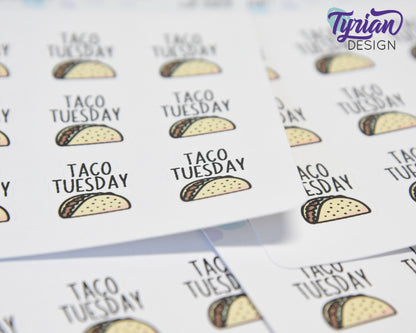 Taco Tuesday Stickers | 9 stickers | .75 x 1 inches each.