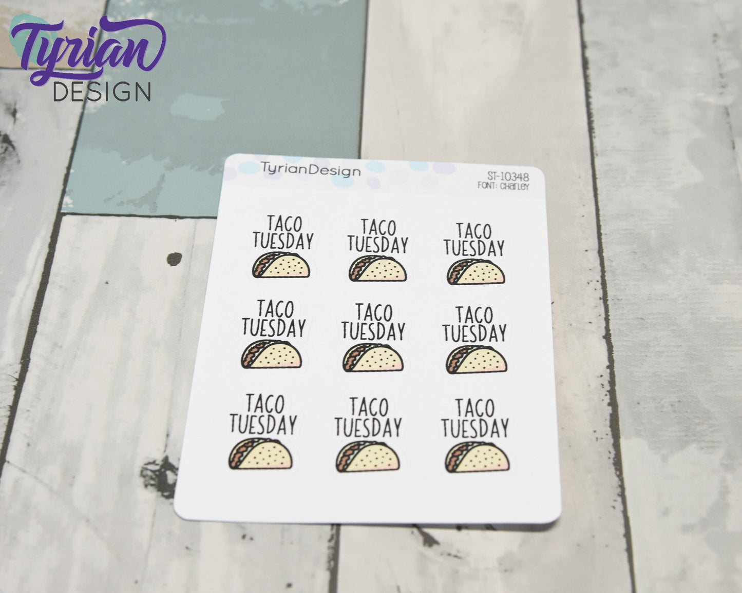 Taco Tuesday Stickers | 9 stickers | .75 x 1 inches each.