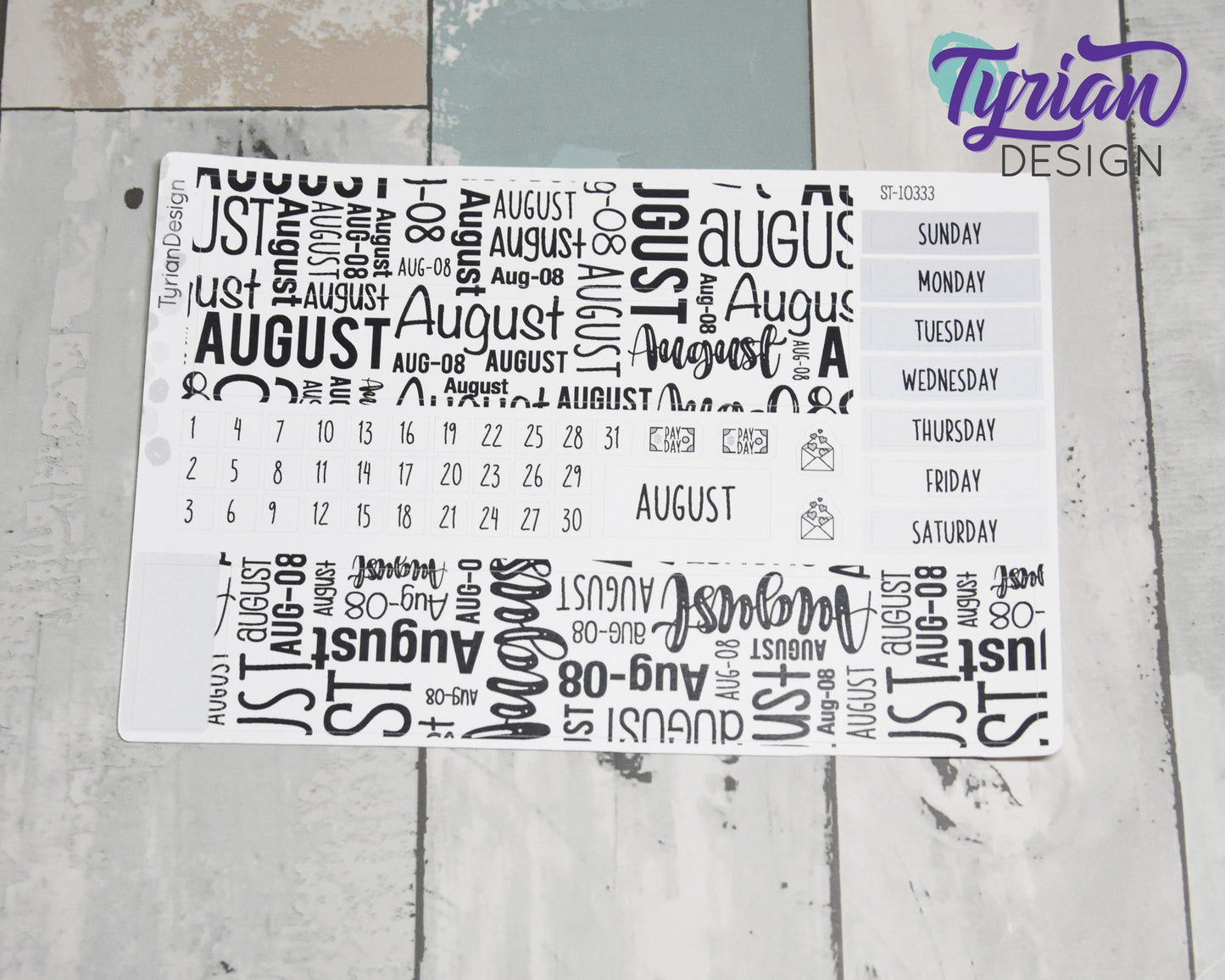 August Monthly Kit | Hobonichi Cousin | 47 Stickers