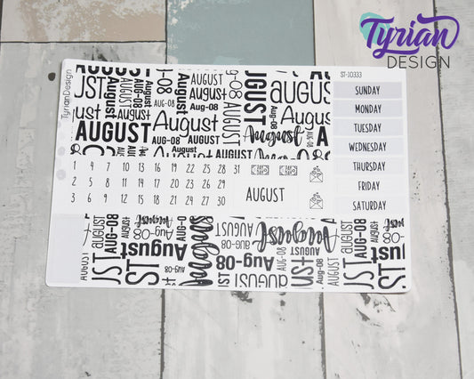 August Monthly Kit | Hobonichi Cousin | 47 Stickers