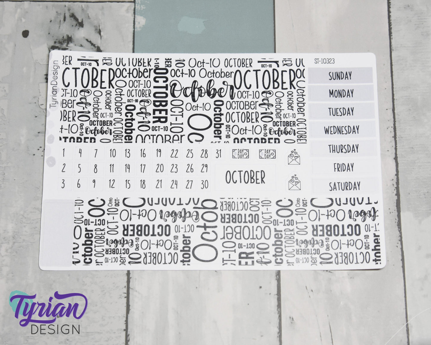 October Monthly Kit | Hobonichi Cousin | Monthly kit A5 | Simple Hobonichi Kit | Sunday or Monday Start | 5x7 Sheet | 47 Stickers