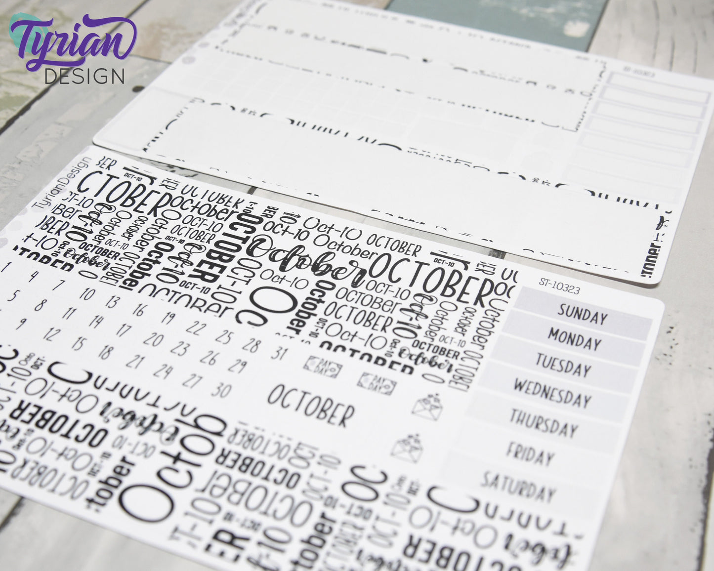 October Monthly Kit | Hobonichi Cousin | Monthly kit A5 | Simple Hobonichi Kit | Sunday or Monday Start | 5x7 Sheet | 47 Stickers