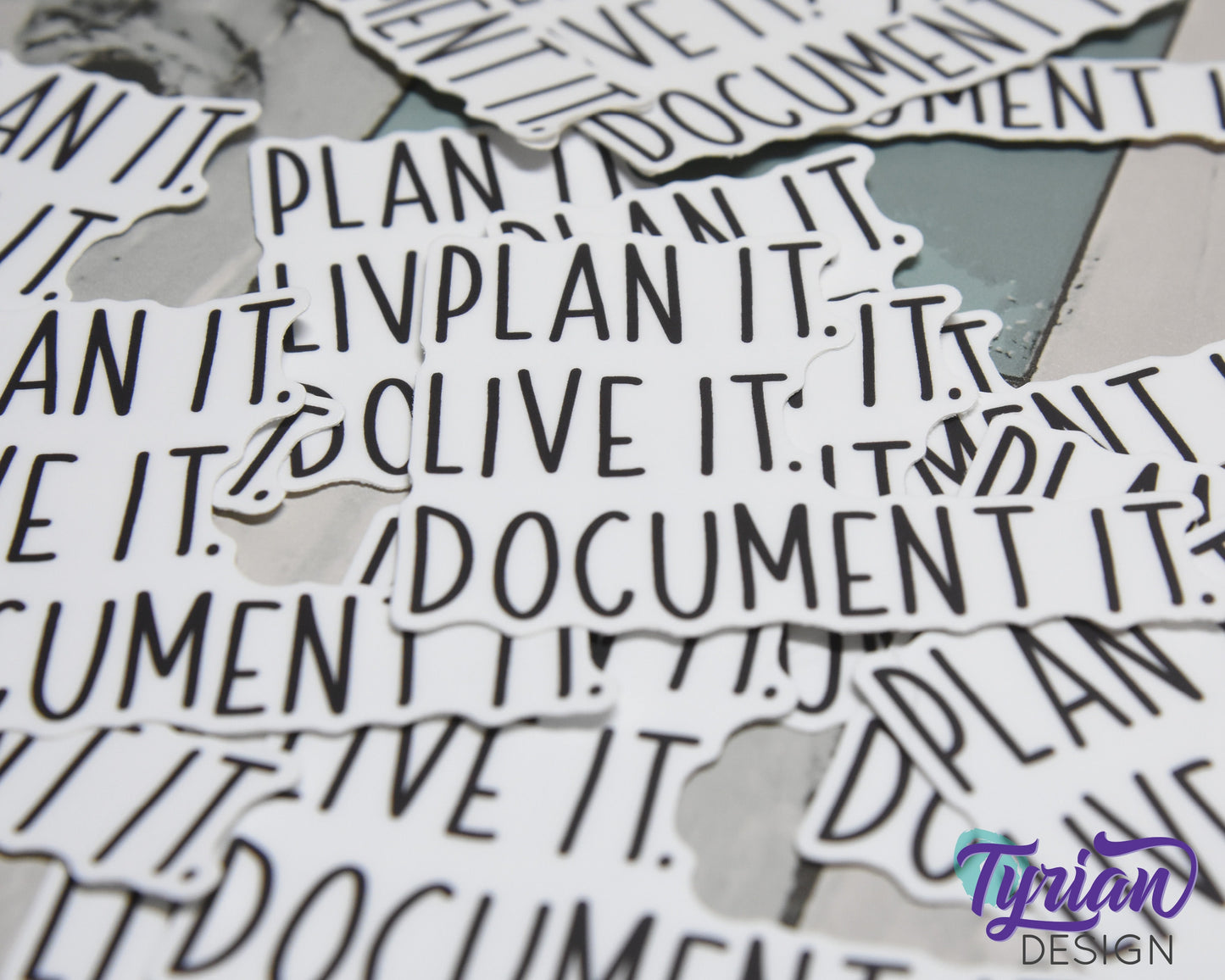 Plan it. Live it. Document it. Vinyl Sticker | high quality weather proof vinyl | 3 x 2.5" | Planner sticker