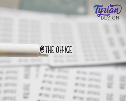 At the Office Stickers |  1" x .35" each | 24 Stickers | Charley Font