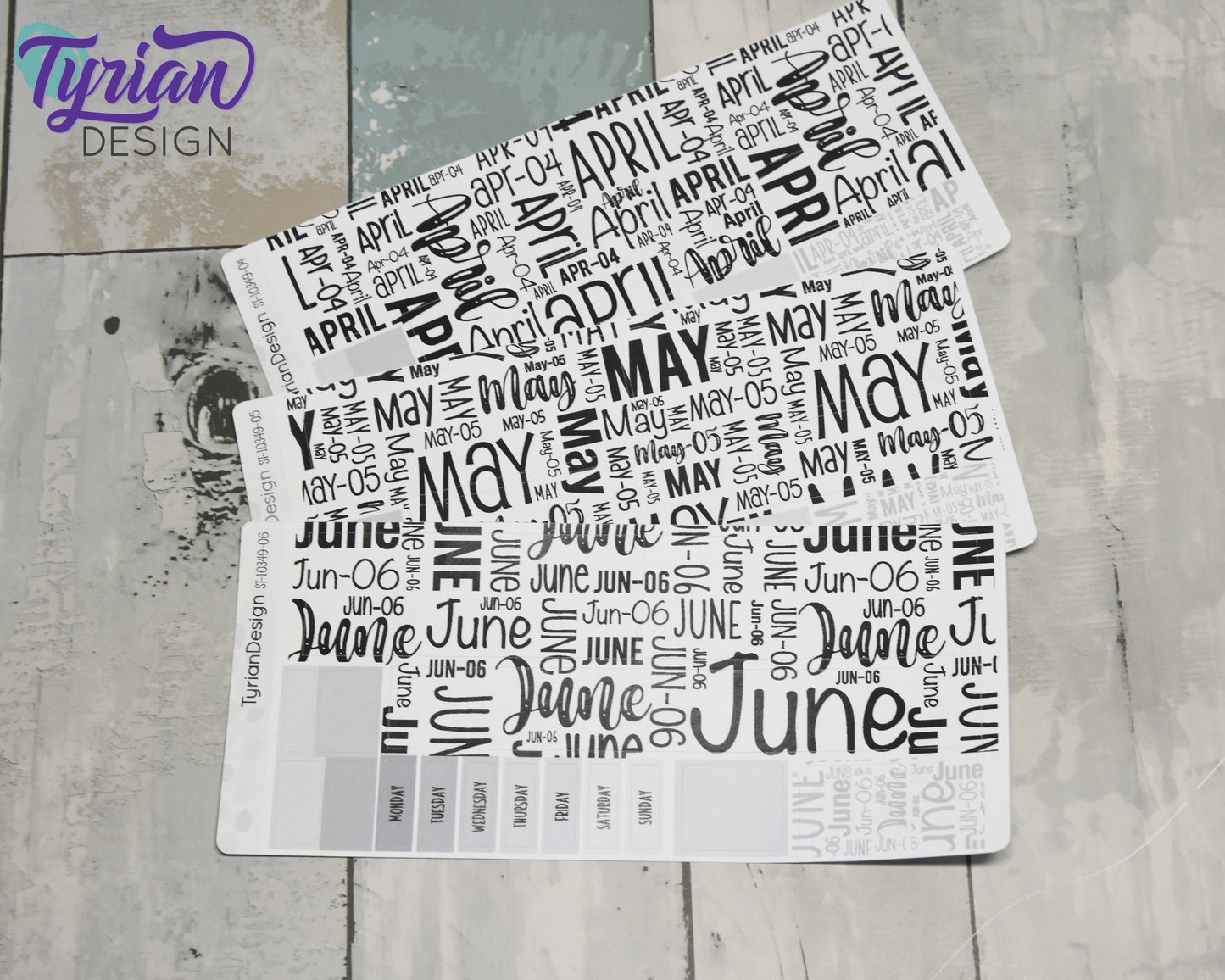 June Monthly Kit | Hobonichi Weeks | Monthly kit | Simple Hobonichi Kit | Sunday or Monday Start | 3.25x7.5 Sheet | 17 Stickers