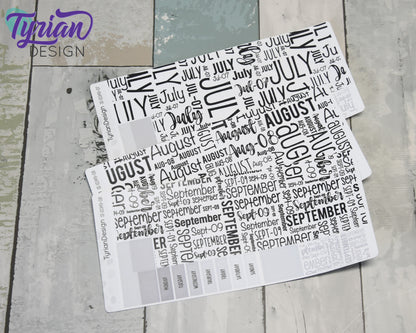 September Monthly Kit | Hobonichi Weeks | Monthly kit | Simple Hobonichi Kit | Sunday or Monday Start | 3.25x7.5 Sheet | 17 Stickers