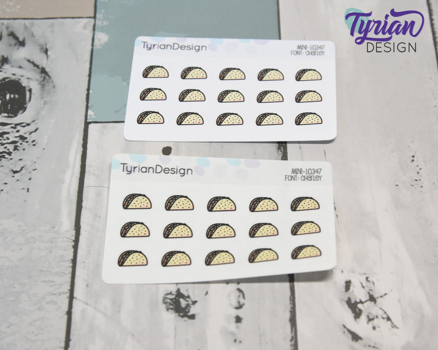 Mini Taco Stickers | Mini Sheet of Tacos| Taco Tuesday | 15 Stickers | .54 x .37" each | 3.375" x 2.125" Mini Sheet | White or Clear Matte