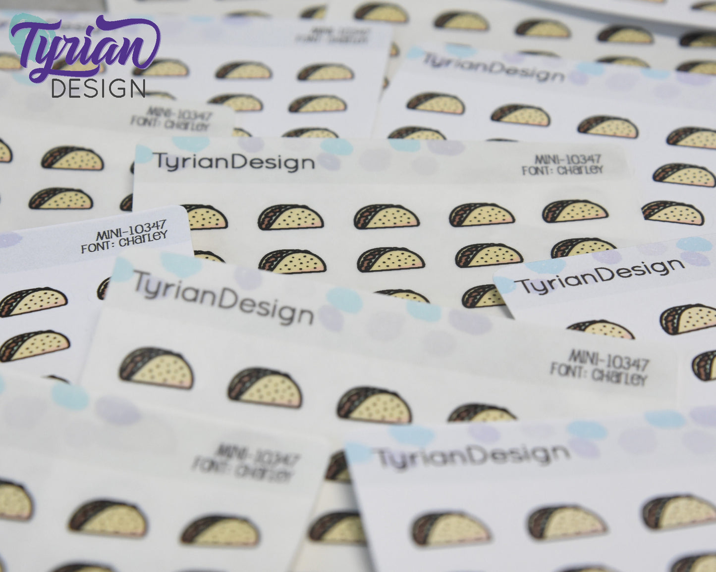 Mini Taco Stickers | Mini Sheet of Tacos| Taco Tuesday | 15 Stickers | .54 x .37" each | 3.375" x 2.125" Mini Sheet | White or Clear Matte