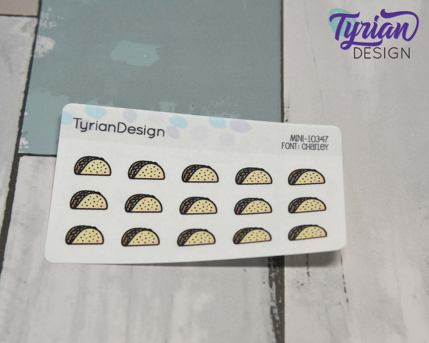 Mini Taco Stickers | Mini Sheet of Tacos| Taco Tuesday | 15 Stickers | .54 x .37" each | 3.375" x 2.125" Mini Sheet | White or Clear Matte