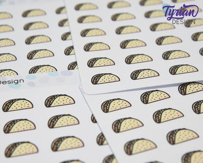 Taco Stickers | 24 stickers | .7 x .5 inches each