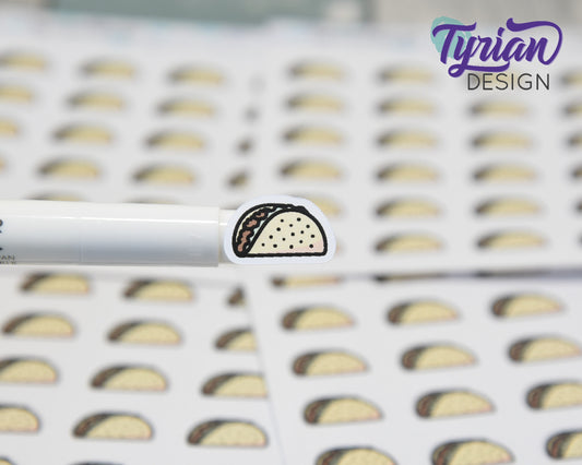 Taco Stickers | 24 stickers | .7 x .5 inches each