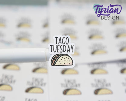 Taco Tuesday Stickers | 9 stickers | .75 x 1 inches each.