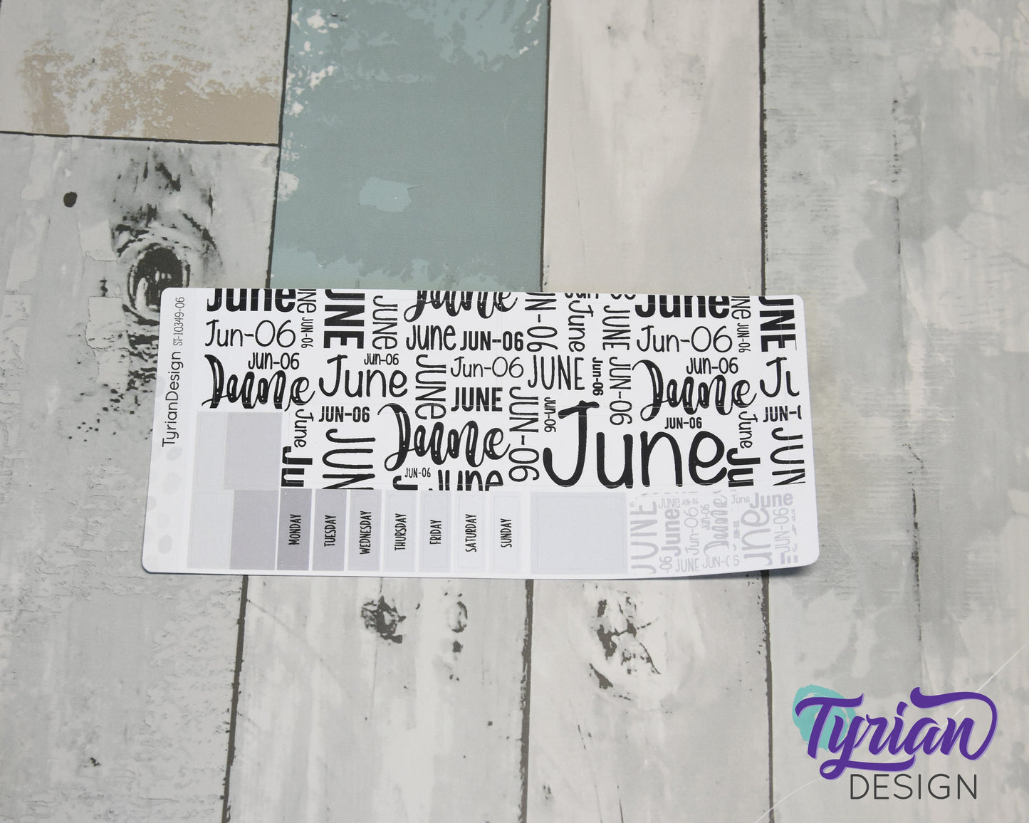 June Monthly Kit | Hobonichi Weeks | Monthly kit | Simple Hobonichi Kit | Sunday or Monday Start | 3.25x7.5 Sheet | 17 Stickers