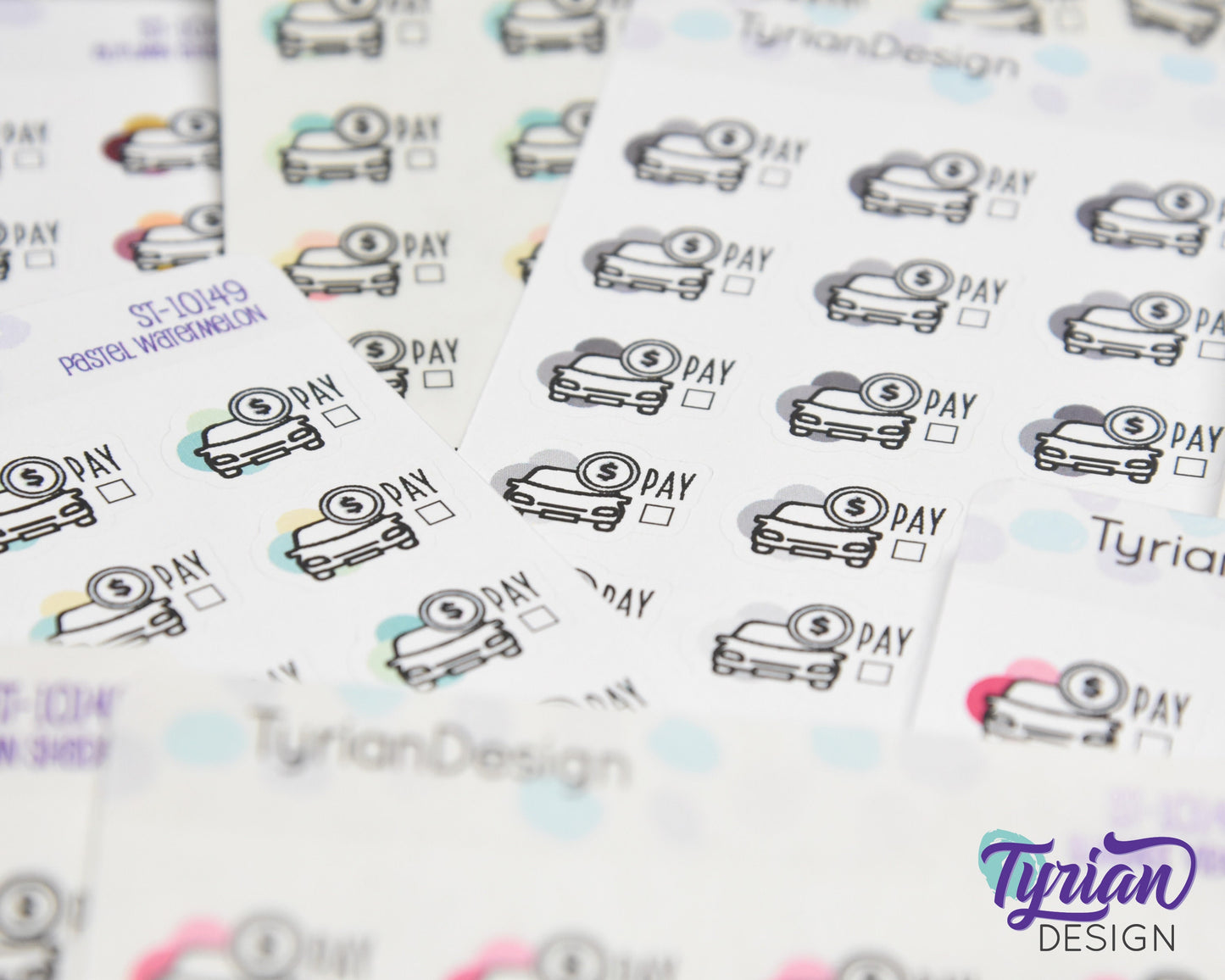 Car Payment Stickers | .77 x .55" Sticker size | 24 Stickers