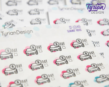 Car Payment Stickers | .77 x .55" Sticker size | 24 Stickers