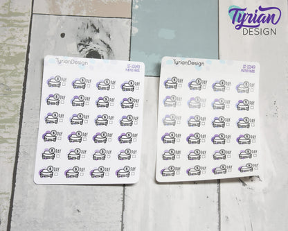 Car Payment Stickers | .77 x .55" Sticker size | 24 Stickers