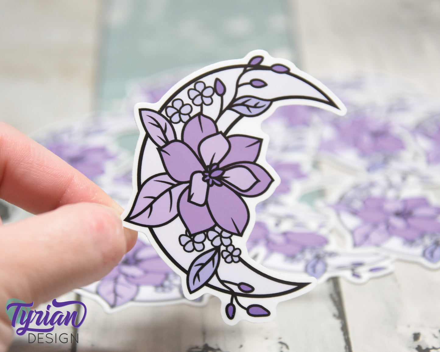 Purple Moon Vinyl Sticker | High quality weather proof vinyl | 2.5 x 3" | Monotone Moon  Pastel sticker | Shades of Purple