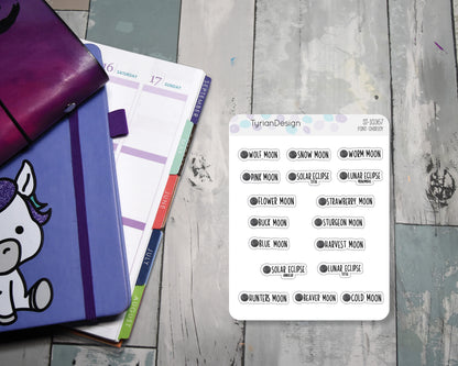 Undated Full Moons & Eclipses Icon Stickers