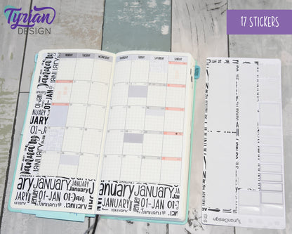 April Monthly Kit | Hobonichi Weeks | 17 Stickers