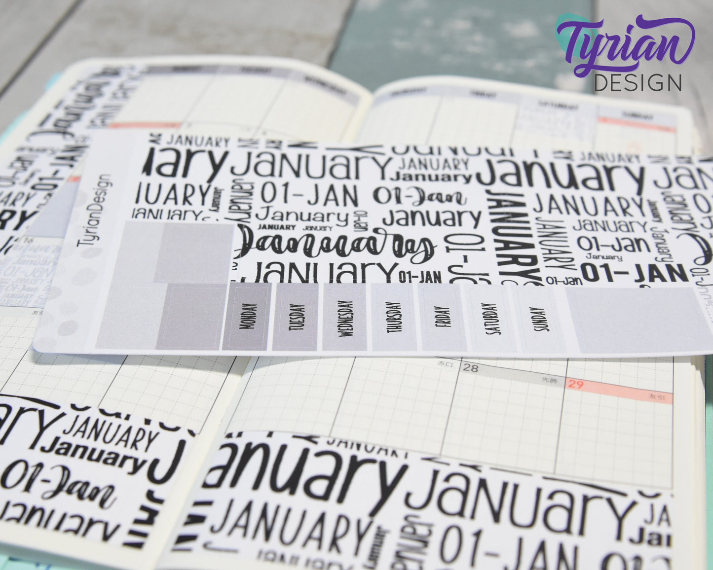 January Monthly Kit | Hobonichi Weeks  17 Stickers