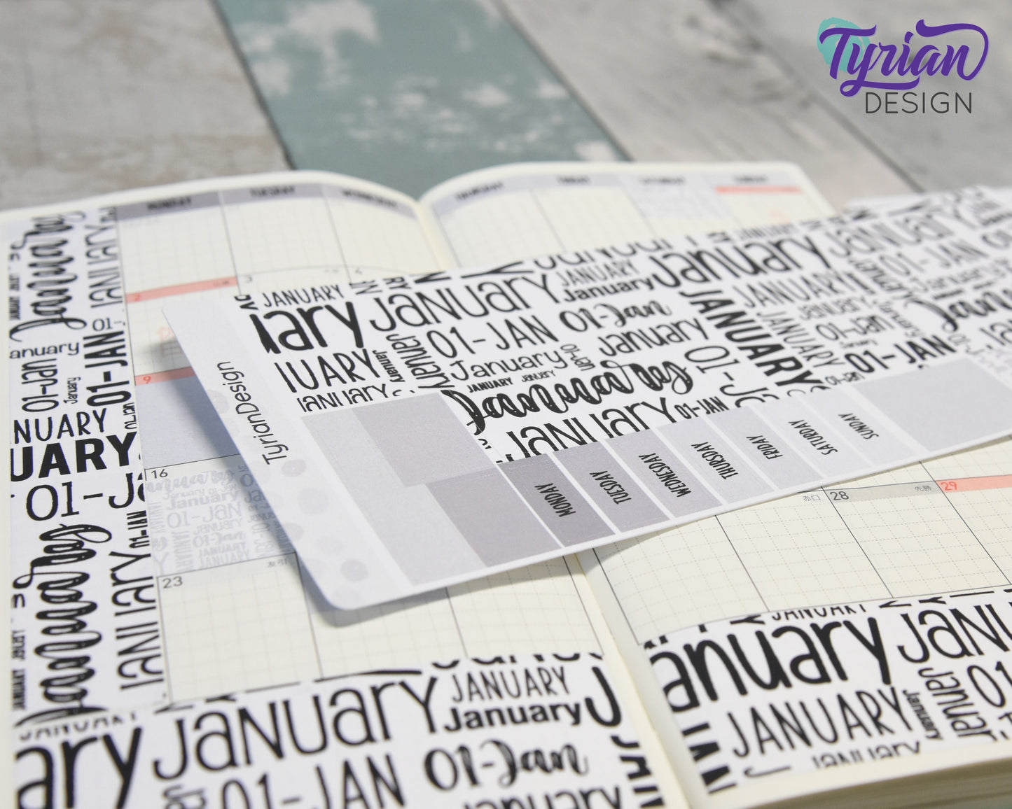 January Monthly Kit | Hobonichi Weeks  17 Stickers