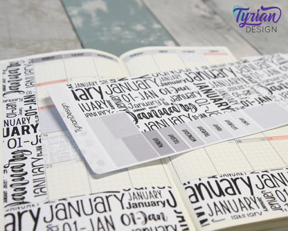 January Monthly Kit | Hobonichi Weeks  17 Stickers