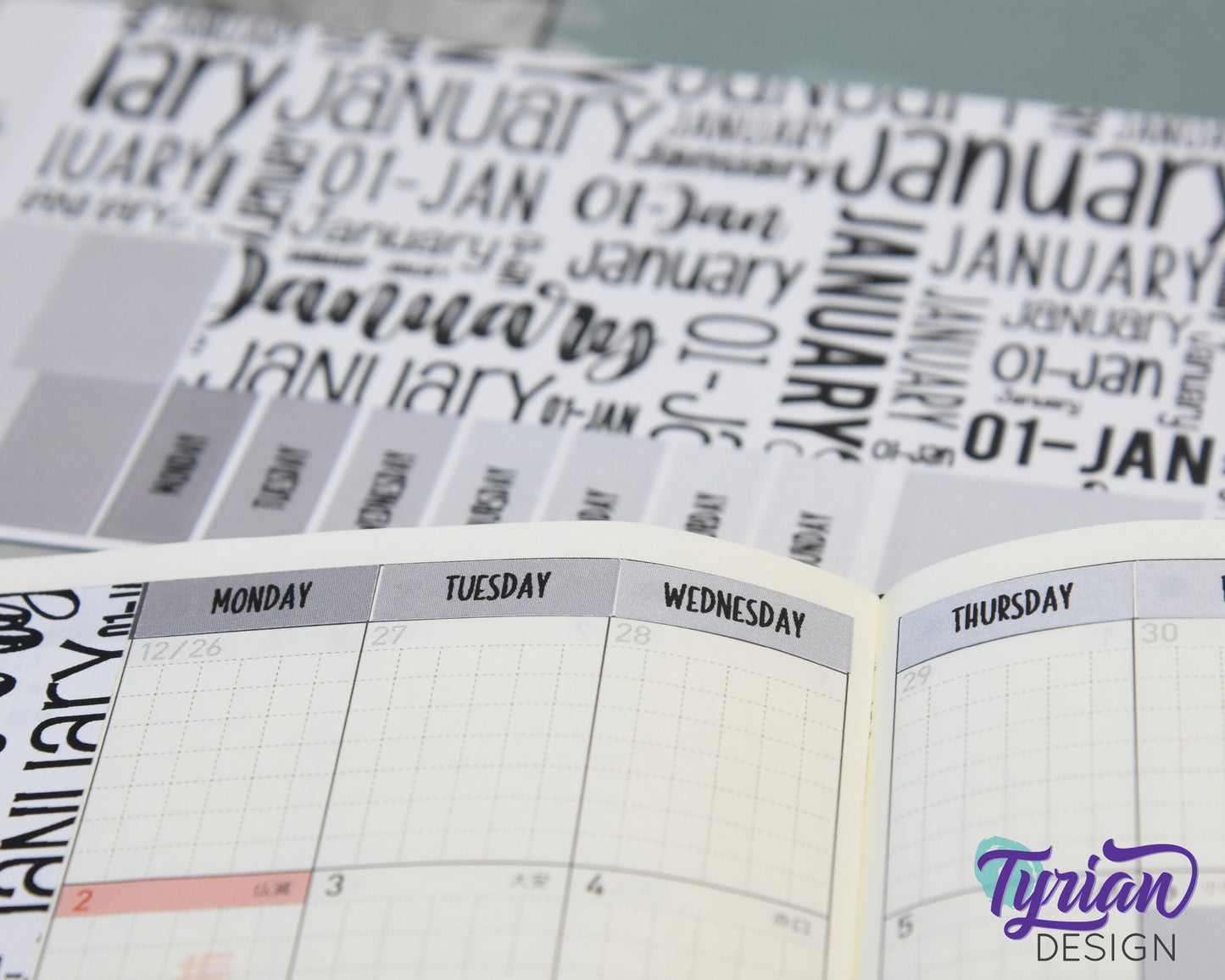 January Monthly Kit | Hobonichi Weeks  17 Stickers