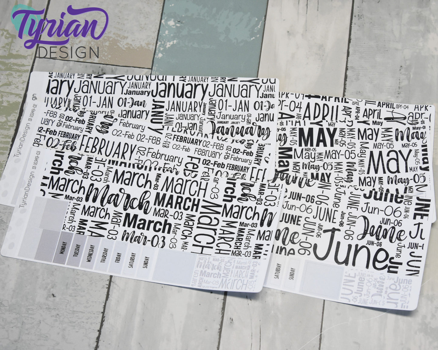 June Monthly Kit | Hobonichi Weeks | Monthly kit | Simple Hobonichi Kit | Sunday or Monday Start | 3.25x7.5 Sheet | 17 Stickers